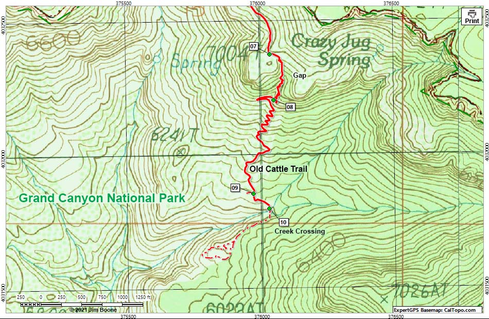 Old Cattle Trail Map