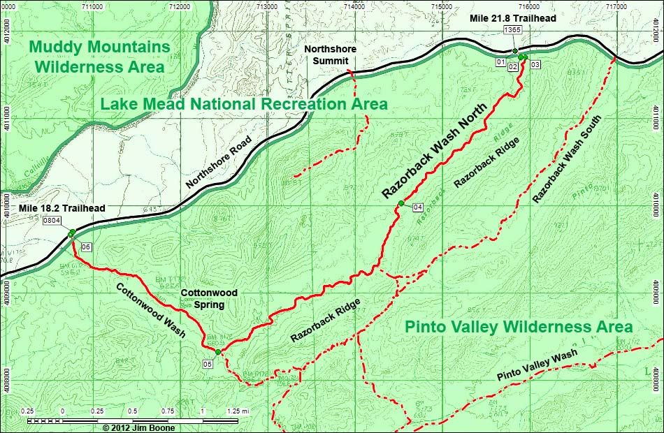 Razorback Wash North Map