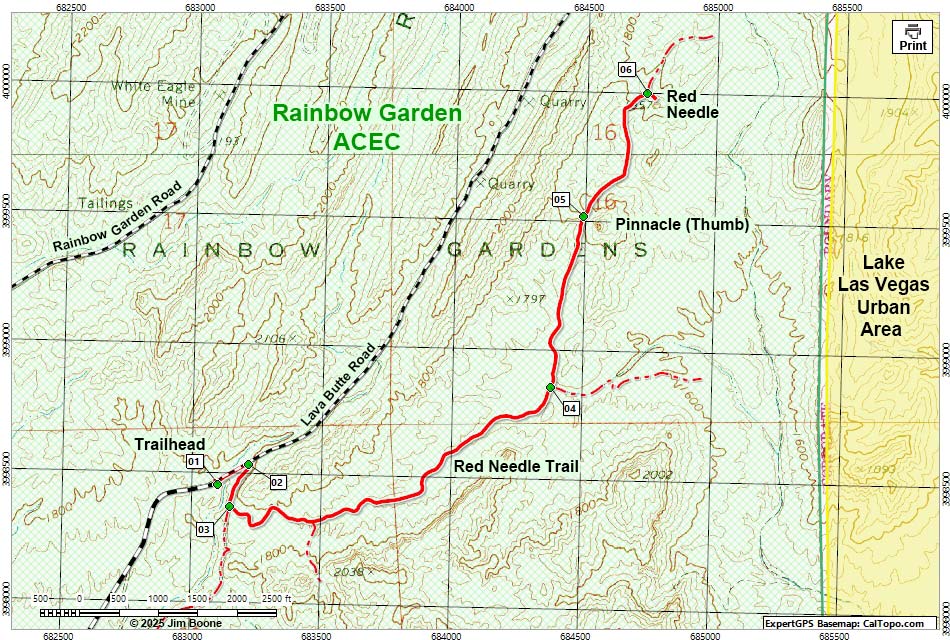 Red Needle Trail Map