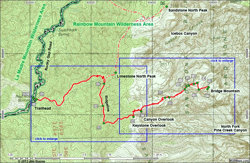 Bridge Mountain Route Map