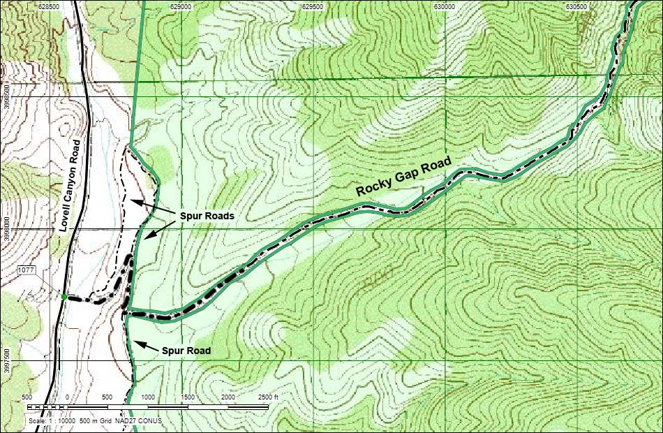 Backroads Around Las Vegas, Red Rock Canyon NCA, Rocky Gap Road Map