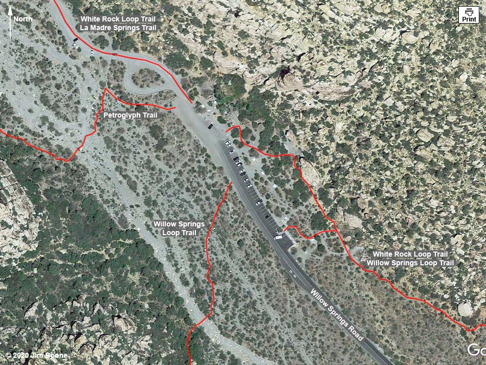 Willow Springs Trailhead Map