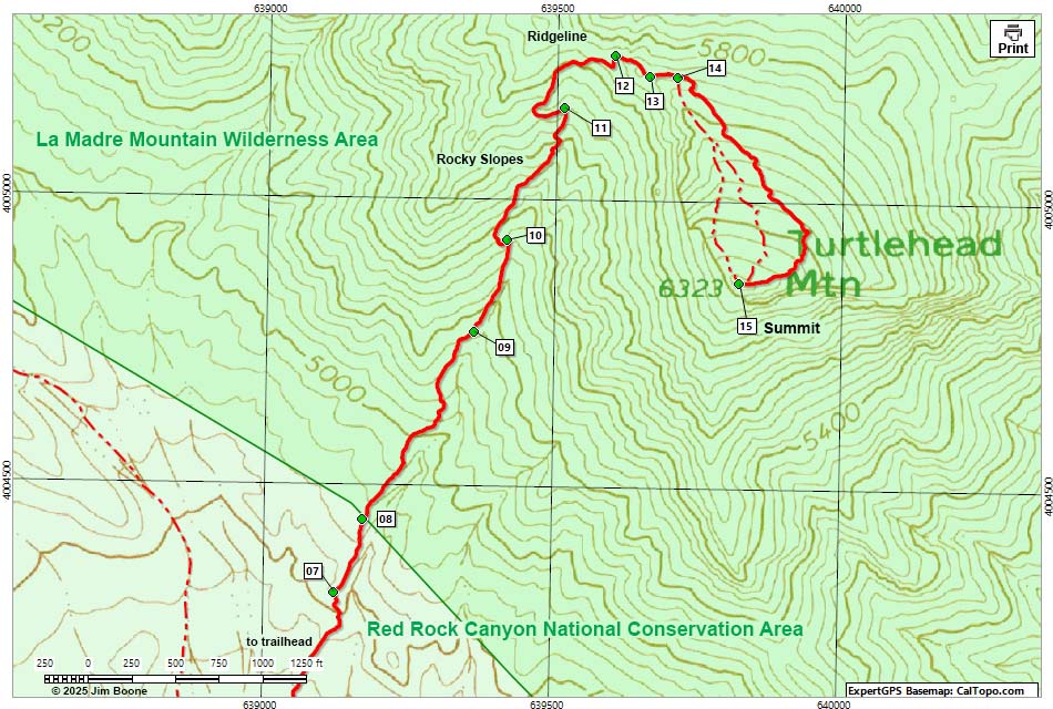Turtlehead Peak Trail Map