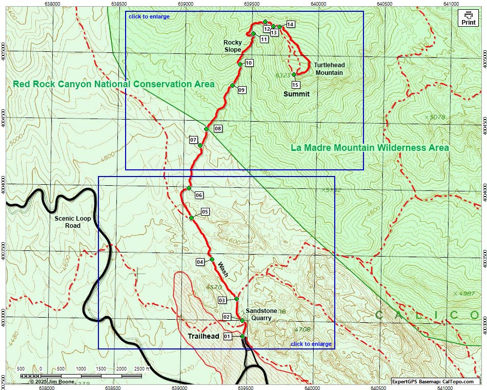 Turtlehead Peak Trail Map