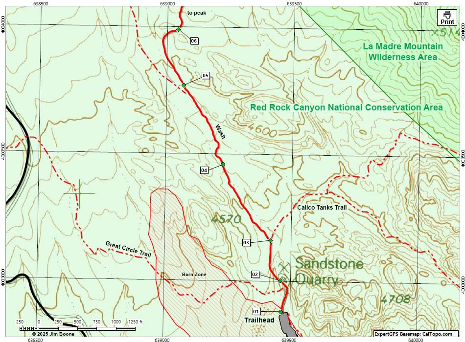 Turtlehead Peak Trail Map