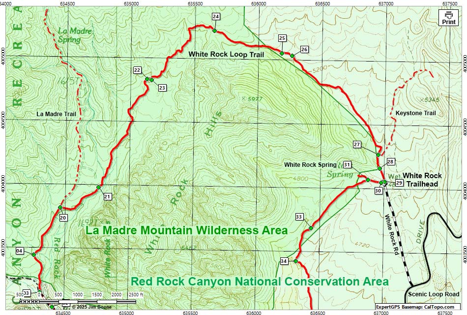 White Rock Loop Trail Map