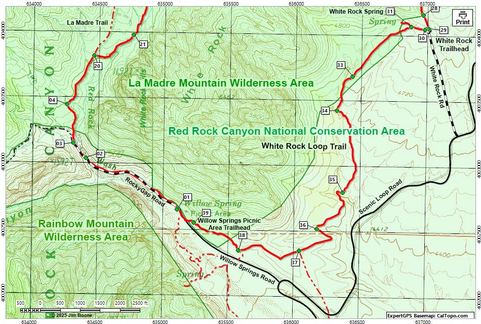 White Rock Loop Trail Map