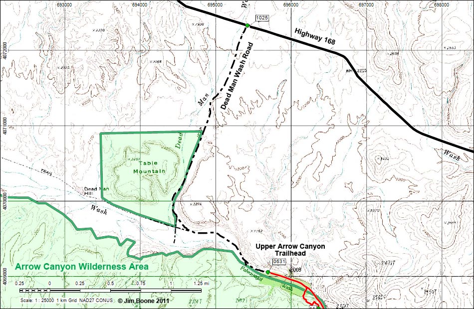 Dead Man Wash Road Map