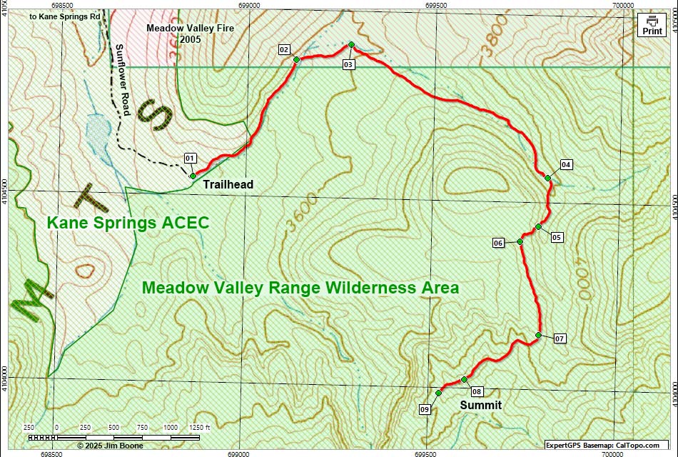 White Hills Map