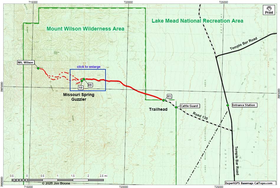Missouri Spring Hiking Map