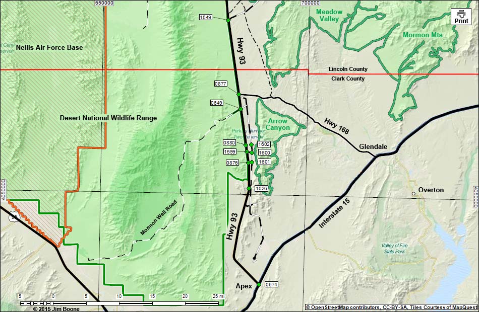 Roads Around Las Vegas, U.S. Highway 93 North from Las Vegas--South ...